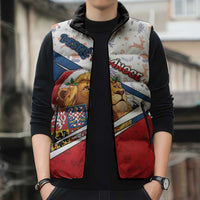Czech Republic Christmas Sleeveless Puffer Jacket The Lion With Coat Of Arms - Wonder Print Shop