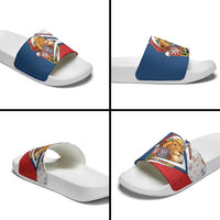Czech Republic Christmas Slide Sandals The Lion With Coat Of Arms - Wonder Print Shop