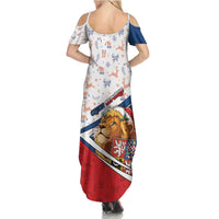 Czech Republic Christmas Summer Maxi Dress The Lion With Coat Of Arms - Wonder Print Shop