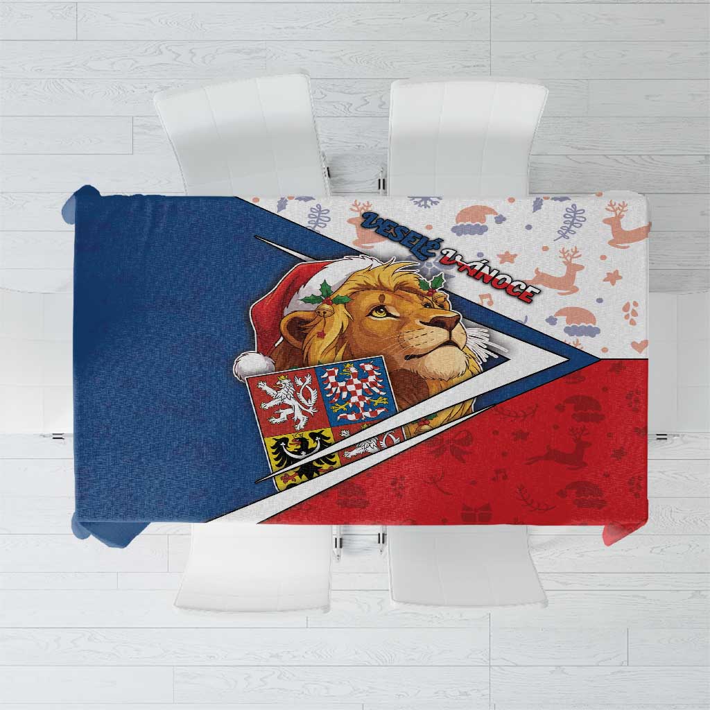 Czech Republic Christmas Tablecloth The Lion With Coat Of Arms - Wonder Print Shop