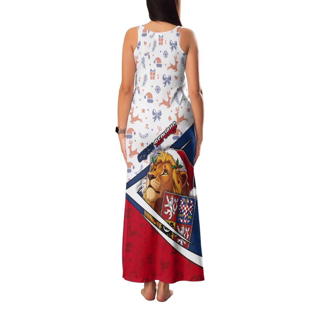 Czech Republic Christmas Tank Maxi Dress The Lion With Coat Of Arms - Wonder Print Shop