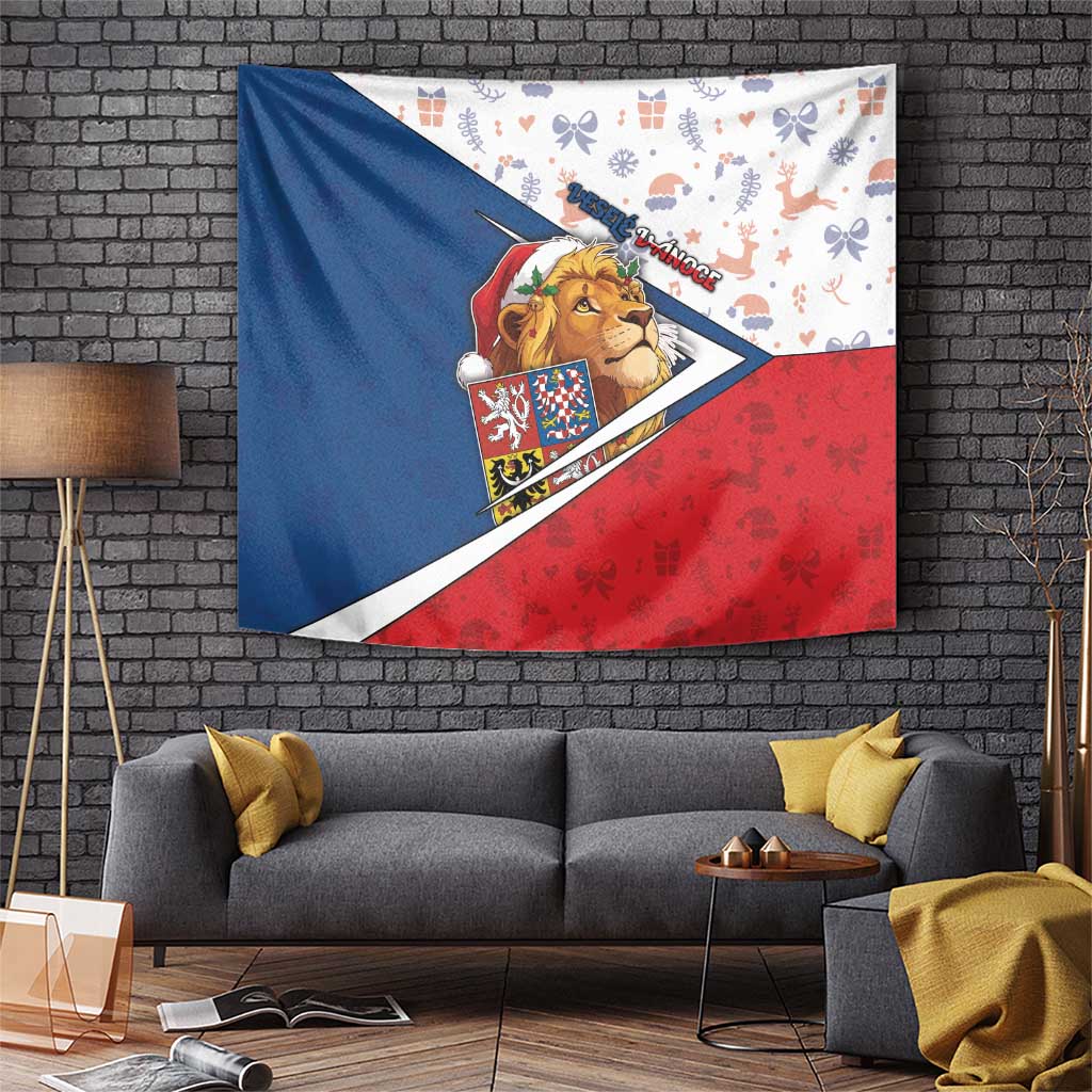 Czech Republic Christmas Tapestry The Lion With Coat Of Arms - Wonder Print Shop