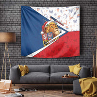 Czech Republic Christmas Tapestry The Lion With Coat Of Arms - Wonder Print Shop