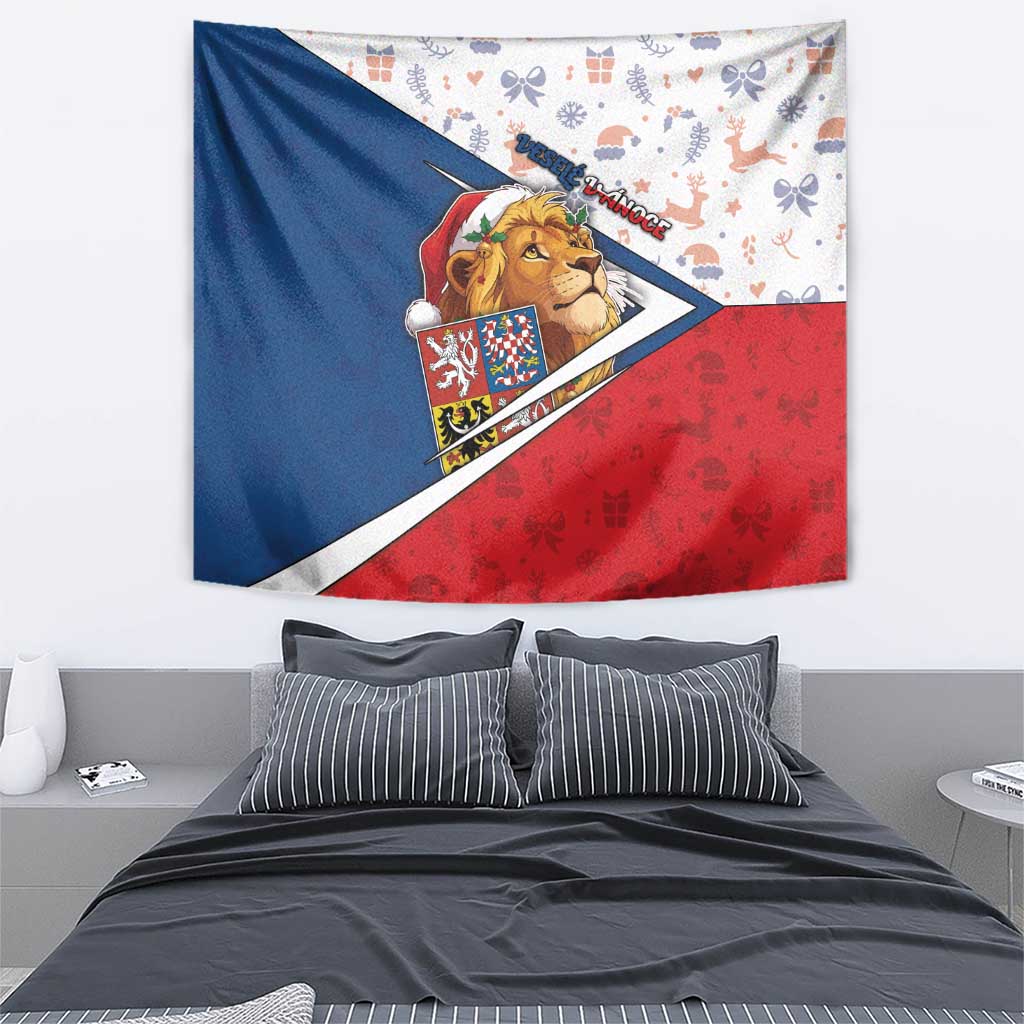Czech Republic Christmas Tapestry The Lion With Coat Of Arms - Wonder Print Shop