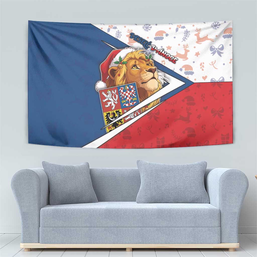 Czech Republic Christmas Tapestry The Lion With Coat Of Arms - Wonder Print Shop