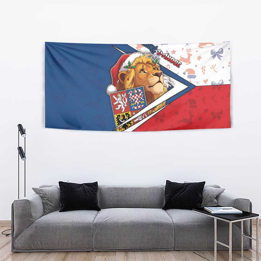 Czech Republic Christmas Tapestry The Lion With Coat Of Arms - Wonder Print Shop