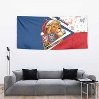 Czech Republic Christmas Tapestry The Lion With Coat Of Arms - Wonder Print Shop