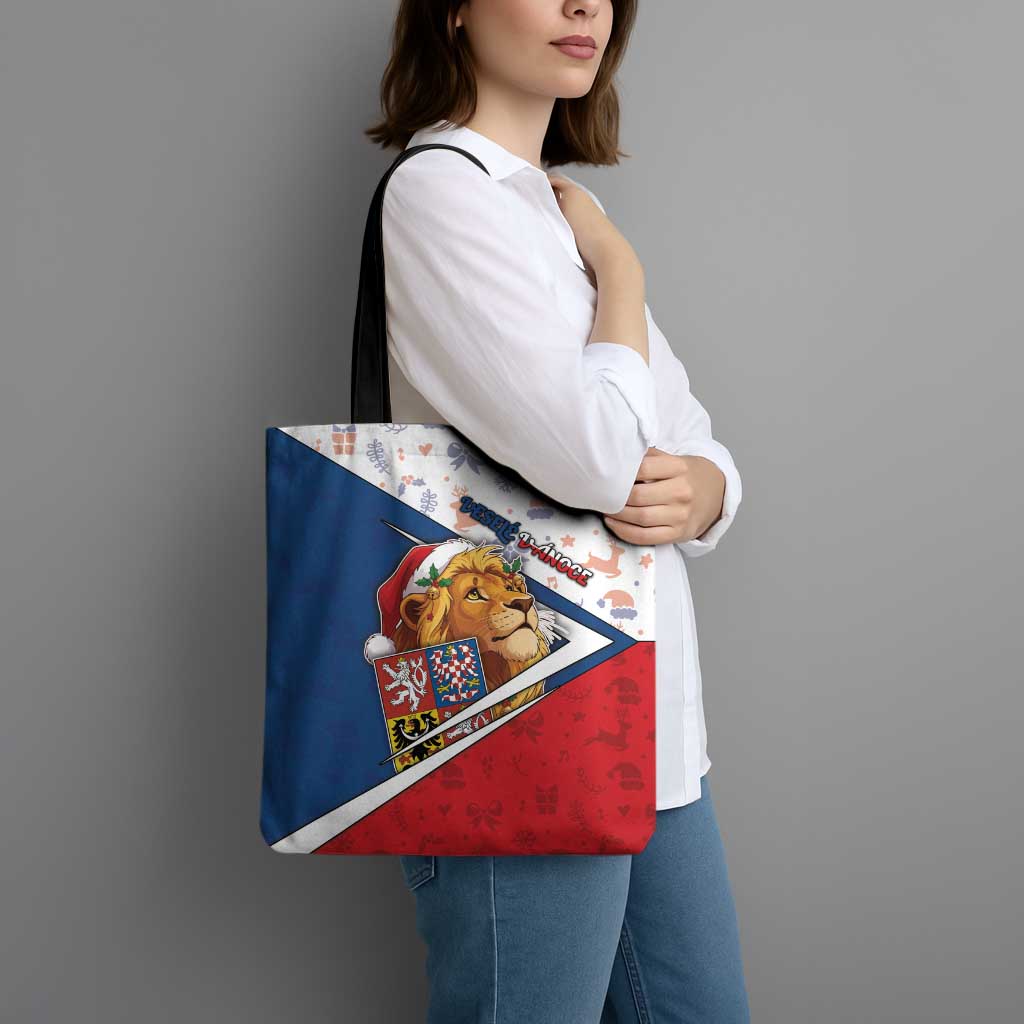 Czech Republic Christmas Tote Bag The Lion With Coat Of Arms - Wonder Print Shop