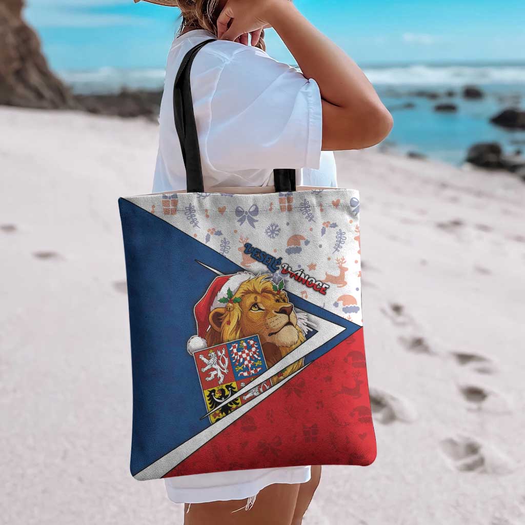 Czech Republic Christmas Tote Bag The Lion With Coat Of Arms - Wonder Print Shop