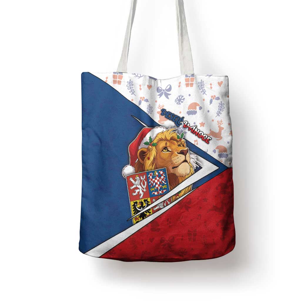 Czech Republic Christmas Tote Bag The Lion With Coat Of Arms - Wonder Print Shop