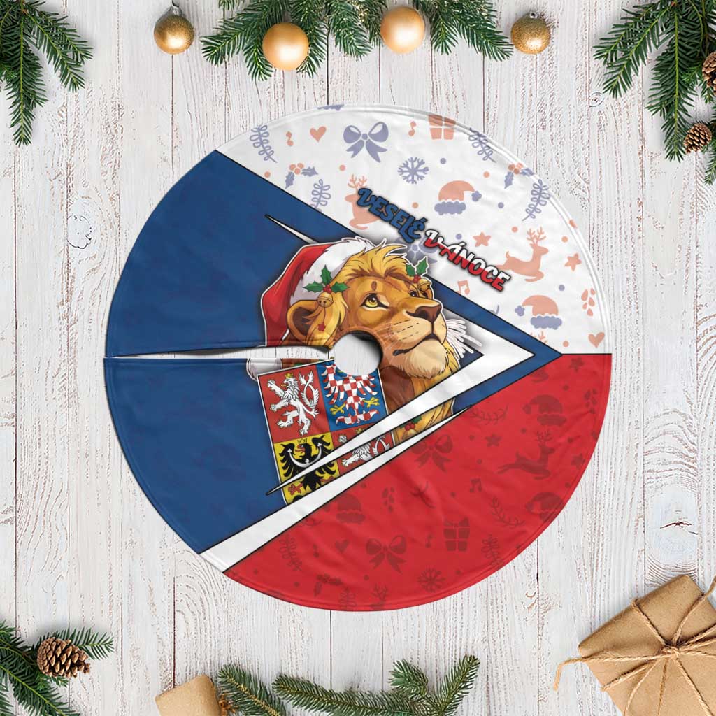 Czech Republic Christmas Tree Skirt The Lion With Coat Of Arms - Wonder Print Shop