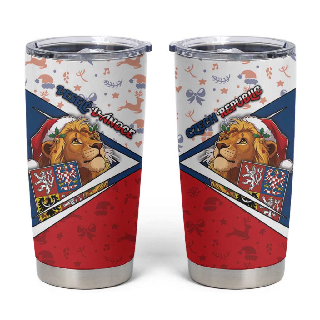 Czech Republic Christmas Tumbler Cup The Lion With Coat Of Arms - Wonder Print Shop