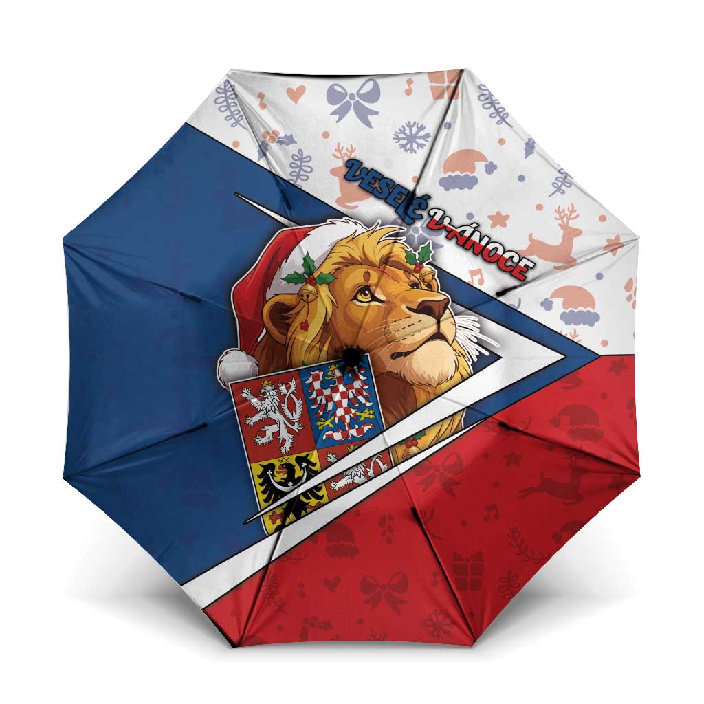 Czech Republic Christmas Umbrella The Lion With Coat Of Arms - Wonder Print Shop