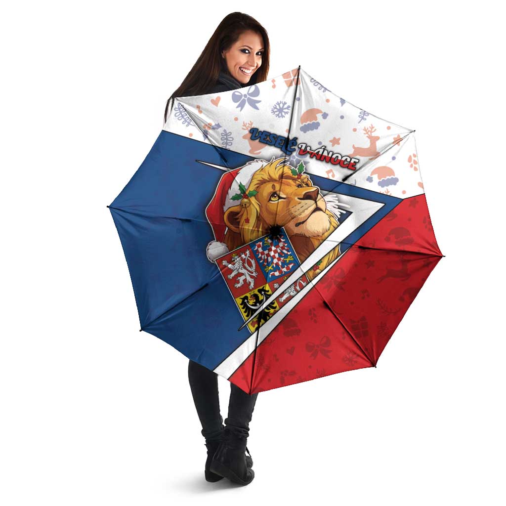 Czech Republic Christmas Umbrella The Lion With Coat Of Arms - Wonder Print Shop