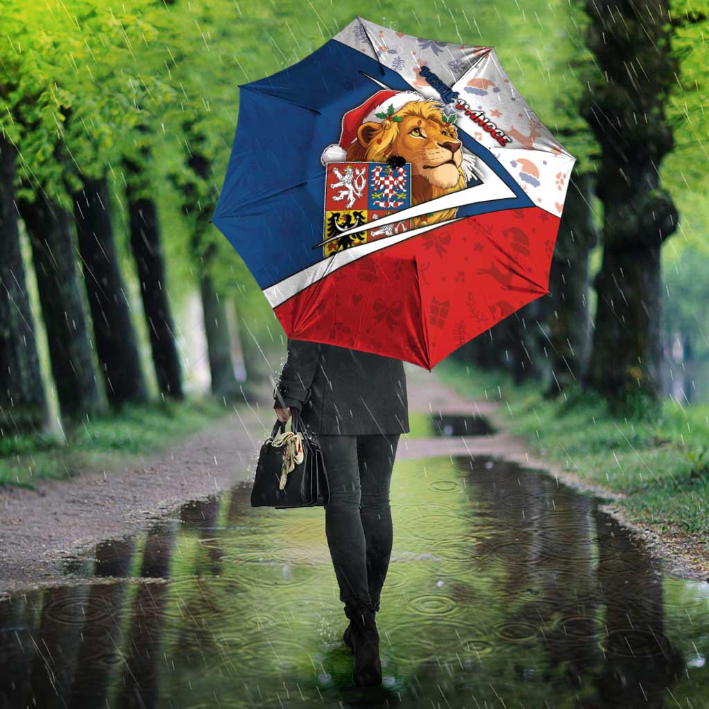 Czech Republic Christmas Umbrella The Lion With Coat Of Arms - Wonder Print Shop