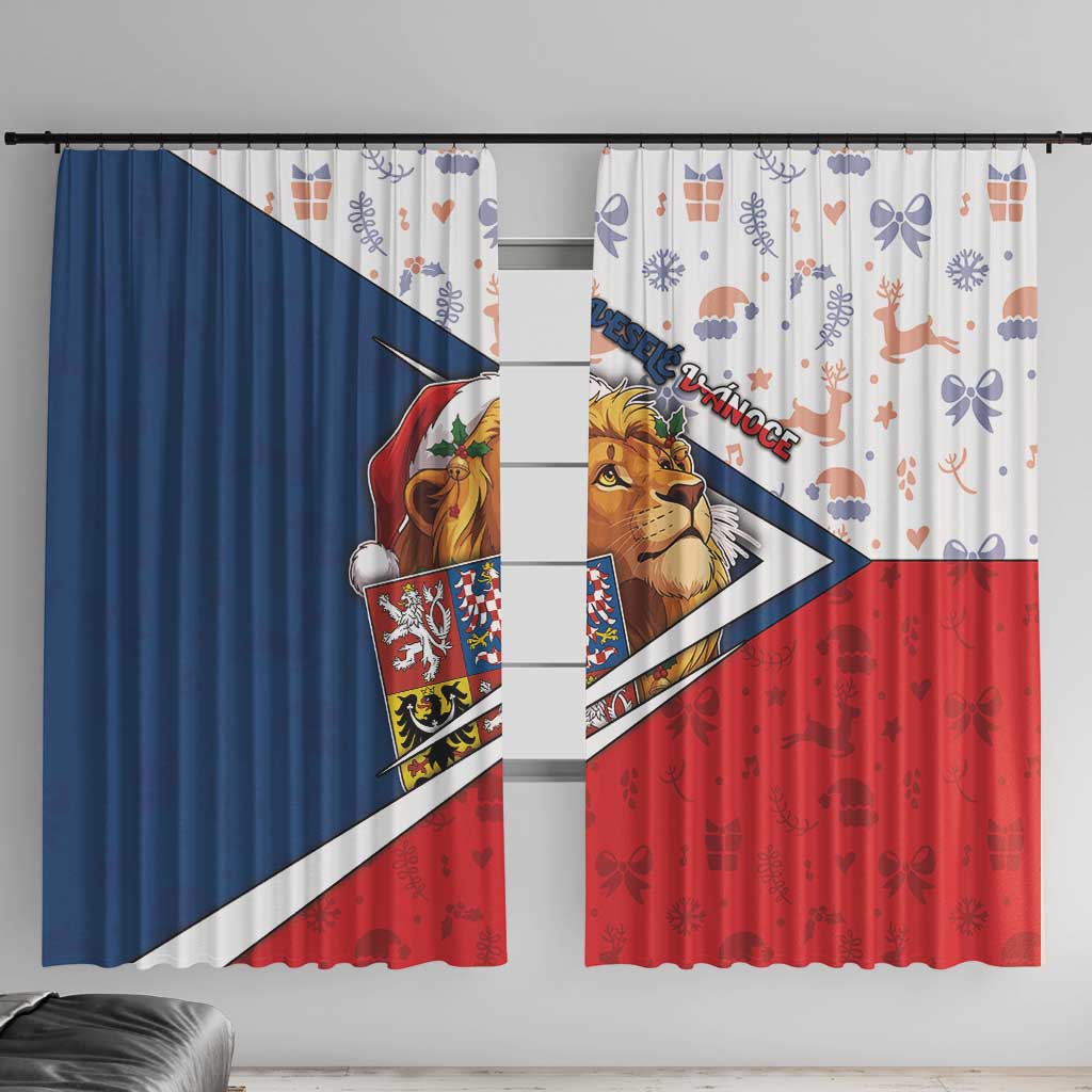 Czech Republic Christmas Window Curtain The Lion With Coat Of Arms - Wonder Print Shop