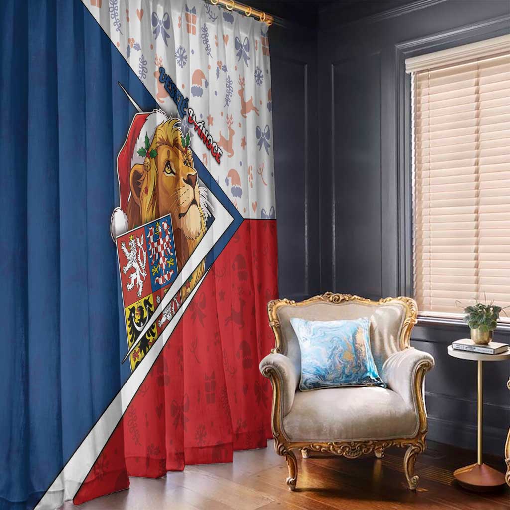 Czech Republic Christmas Window Curtain The Lion With Coat Of Arms - Wonder Print Shop