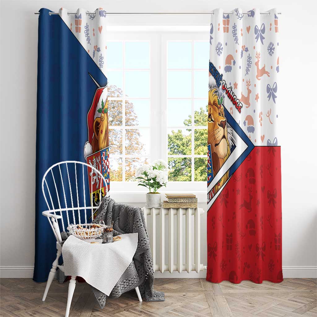 Czech Republic Christmas Window Curtain The Lion With Coat Of Arms - Wonder Print Shop