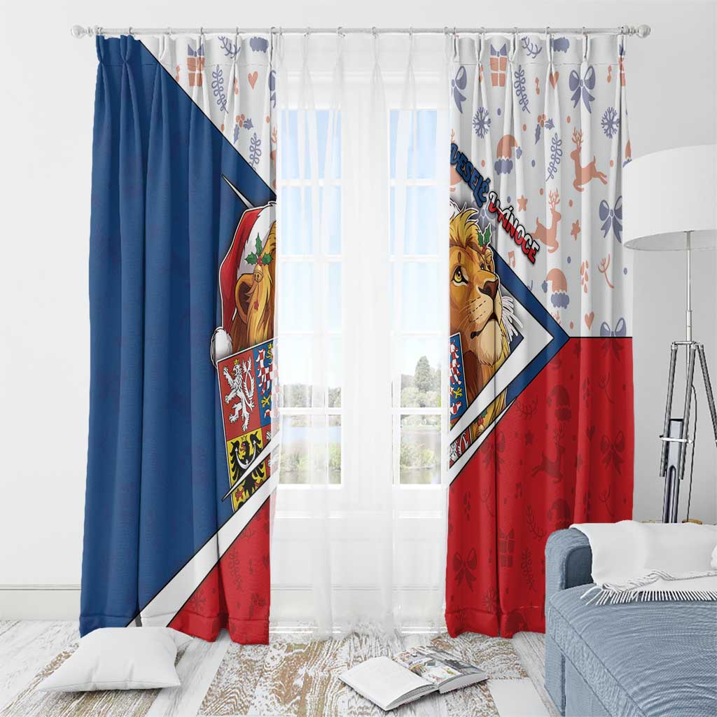 Czech Republic Christmas Window Curtain The Lion With Coat Of Arms - Wonder Print Shop