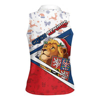 Czech Republic Christmas Women Sleeveless Polo Shirt The Lion With Coat Of Arms - Wonder Print Shop
