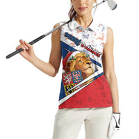 Czech Republic Christmas Women Sleeveless Polo Shirt The Lion With Coat Of Arms - Wonder Print Shop