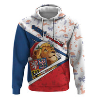 Czech Republic Christmas Zip Hoodie The Lion With Coat Of Arms - Wonder Print Shop