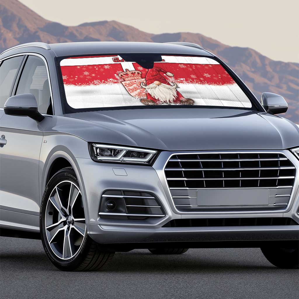 Denmark Christmas Auto Sun Shade Nisse Glaedelig Jul - Wonder Print Shop