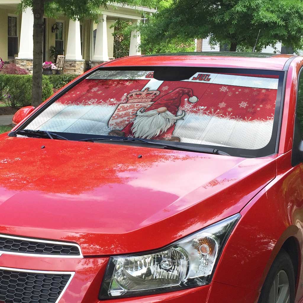 Denmark Christmas Auto Sun Shade Nisse Glaedelig Jul - Wonder Print Shop