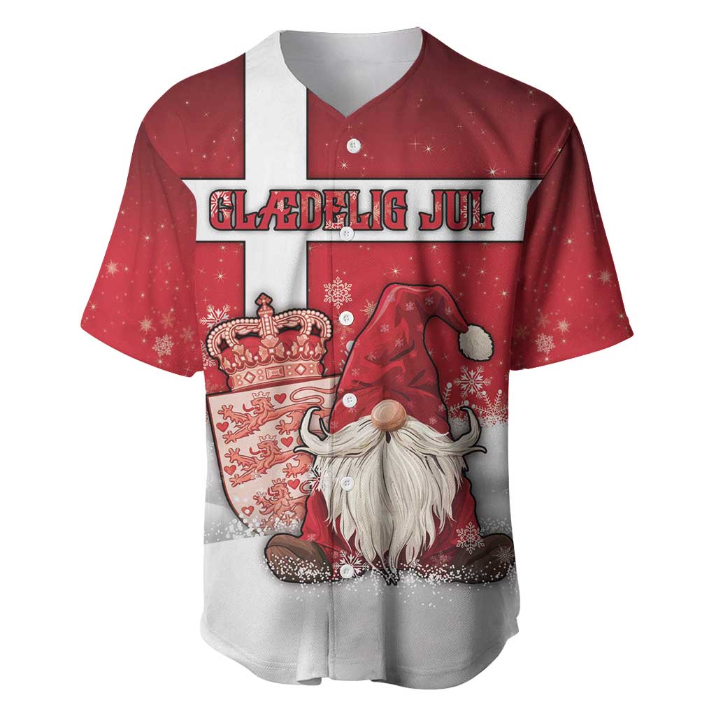 Denmark Christmas Baseball Jersey Nisse Glaedelig Jul - Wonder Print Shop