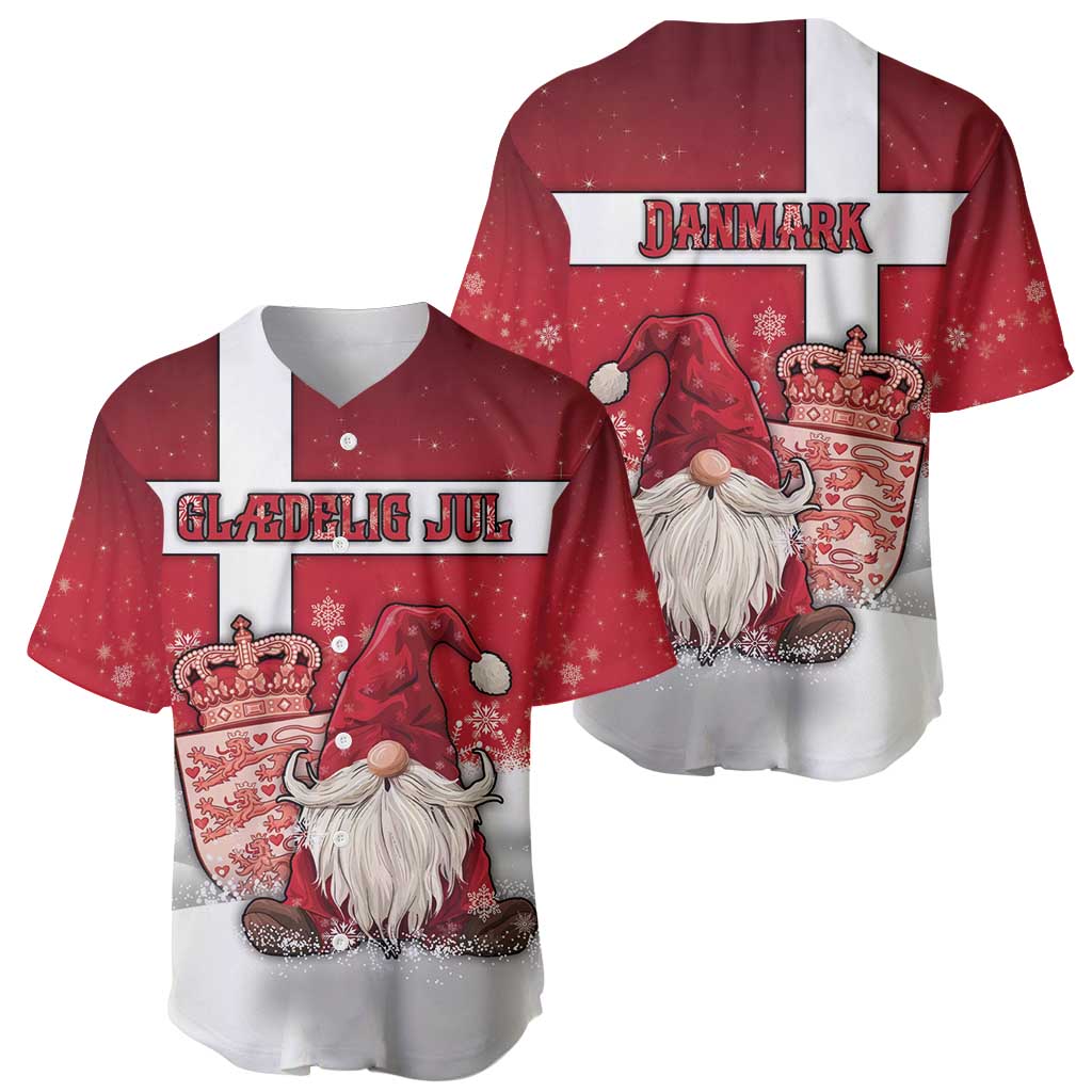Denmark Christmas Baseball Jersey Nisse Glaedelig Jul - Wonder Print Shop