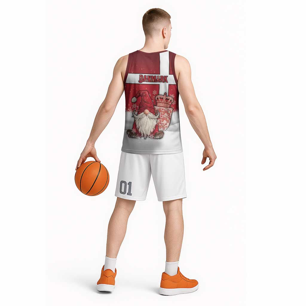 Denmark Christmas Basketball Jersey Nisse Glaedelig Jul - Wonder Print Shop