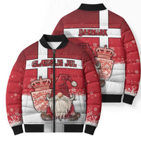 Denmark Christmas Bomber Puffer Jacket Nisse Glaedelig Jul - Wonder Print Shop