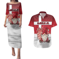 Denmark Christmas Couples Matching Puletasi and Hawaiian Shirt Nisse Glaedelig Jul - Wonder Print Shop
