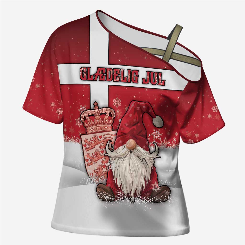 Denmark Christmas Cross Shoulder Shirt Nisse Glaedelig Jul - Wonder Print Shop