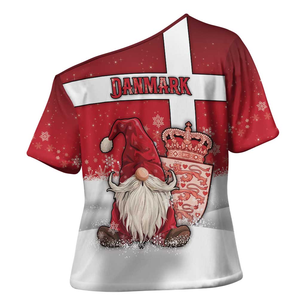 Denmark Christmas Cross Shoulder Shirt Nisse Glaedelig Jul - Wonder Print Shop