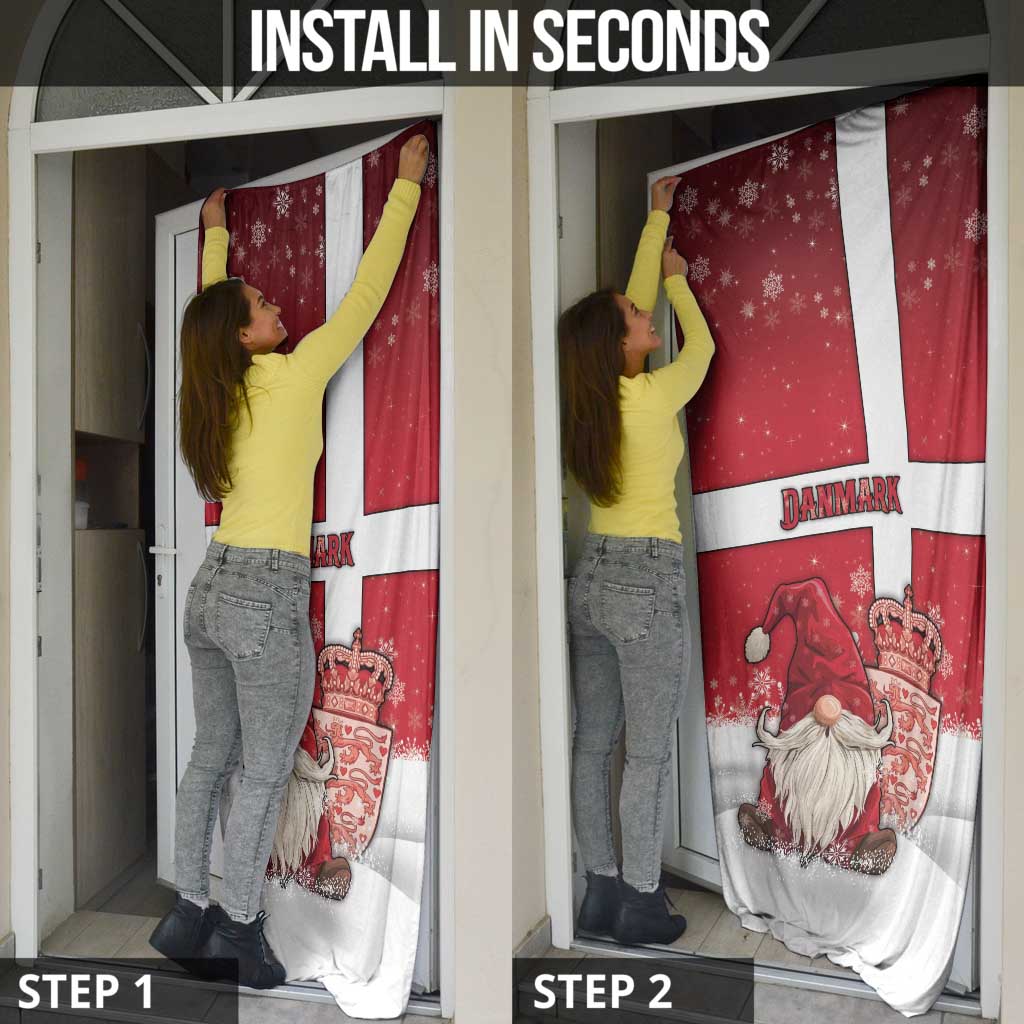 Denmark Christmas Door Cover Nisse Glaedelig Jul - Wonder Print Shop