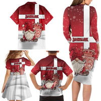 Denmark Christmas Family Matching Long Sleeve Bodycon Dress and Hawaiian Shirt Nisse Glaedelig Jul - Wonder Print Shop