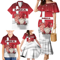 Denmark Christmas Family Matching Mermaid Dress and Hawaiian Shirt Nisse Glaedelig Jul - Wonder Print Shop