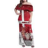 Denmark Christmas Family Matching Off Shoulder Maxi Dress and Hawaiian Shirt Nisse Glaedelig Jul - Wonder Print Shop