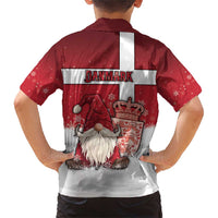 Denmark Christmas Family Matching Short Sleeve Bodycon Dress and Hawaiian Shirt Nisse Glaedelig Jul - Wonder Print Shop