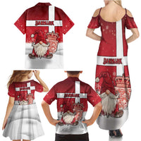 Denmark Christmas Family Matching Summer Maxi Dress and Hawaiian Shirt Nisse Glaedelig Jul - Wonder Print Shop