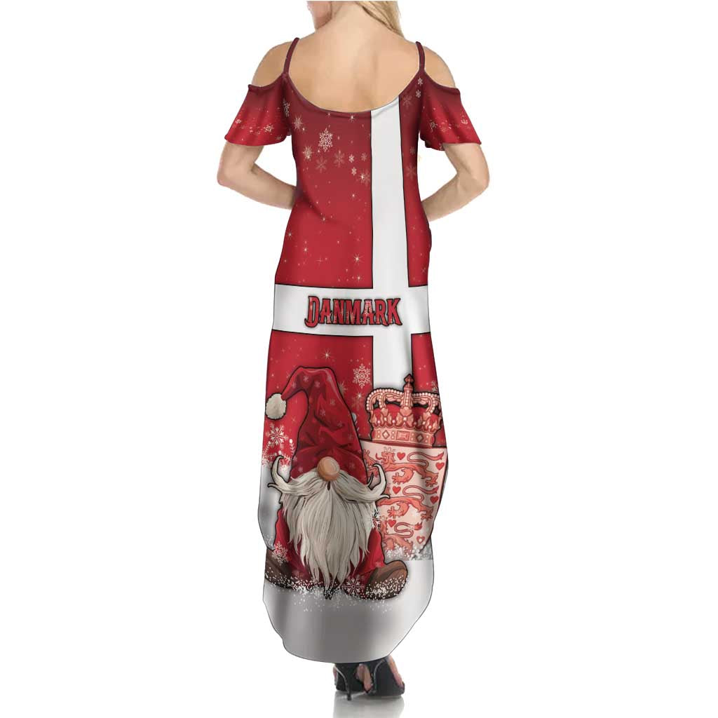 Denmark Christmas Family Matching Summer Maxi Dress and Hawaiian Shirt Nisse Glaedelig Jul - Wonder Print Shop