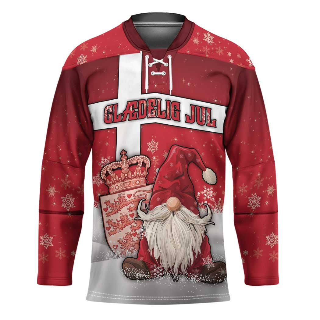 Denmark Christmas Hockey Jersey Nisse Glaedelig Jul - Wonder Print Shop