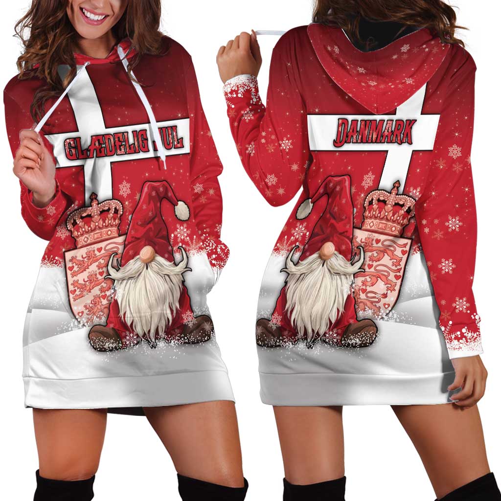 Denmark Christmas Hoodie Dress Nisse Glaedelig Jul - Wonder Print Shop