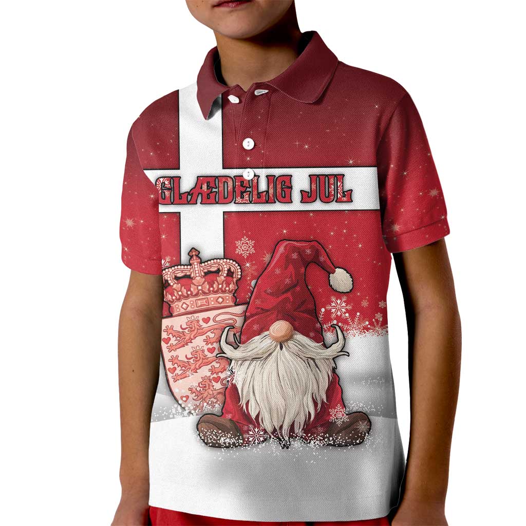 Denmark Christmas Kid Polo Shirt Nisse Glaedelig Jul - Wonder Print Shop