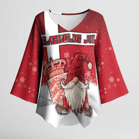 Denmark Christmas Kimono Sleeve Blouse Nisse Glaedelig Jul - Wonder Print Shop