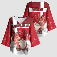 Denmark Christmas Kimono Sleeve Blouse Nisse Glaedelig Jul - Wonder Print Shop