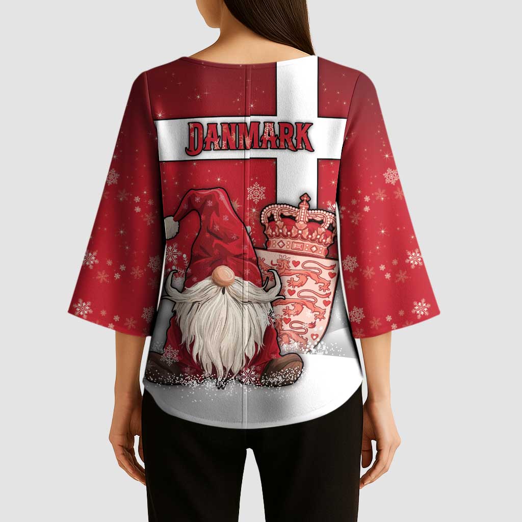 Denmark Christmas Kimono Sleeve Blouse Nisse Glaedelig Jul - Wonder Print Shop