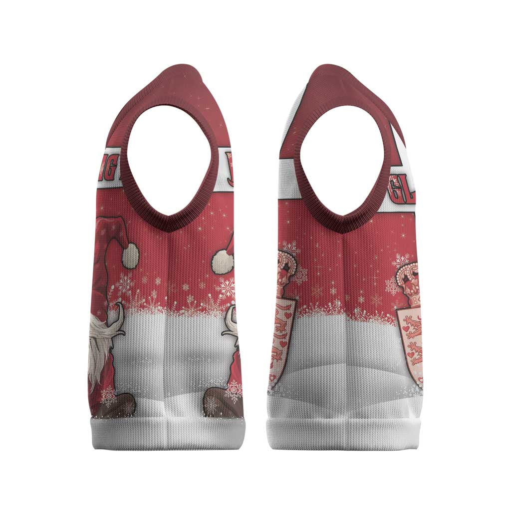 Denmark Christmas Knitted V-Neck Vest Nisse Glaedelig Jul - Wonder Print Shop