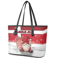 Denmark Christmas Leather Tote Bag Nisse Glaedelig Jul - Wonder Print Shop